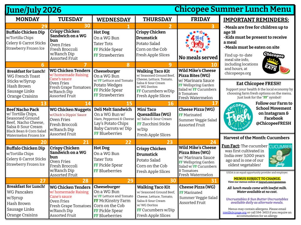 Summer Lunch Menu